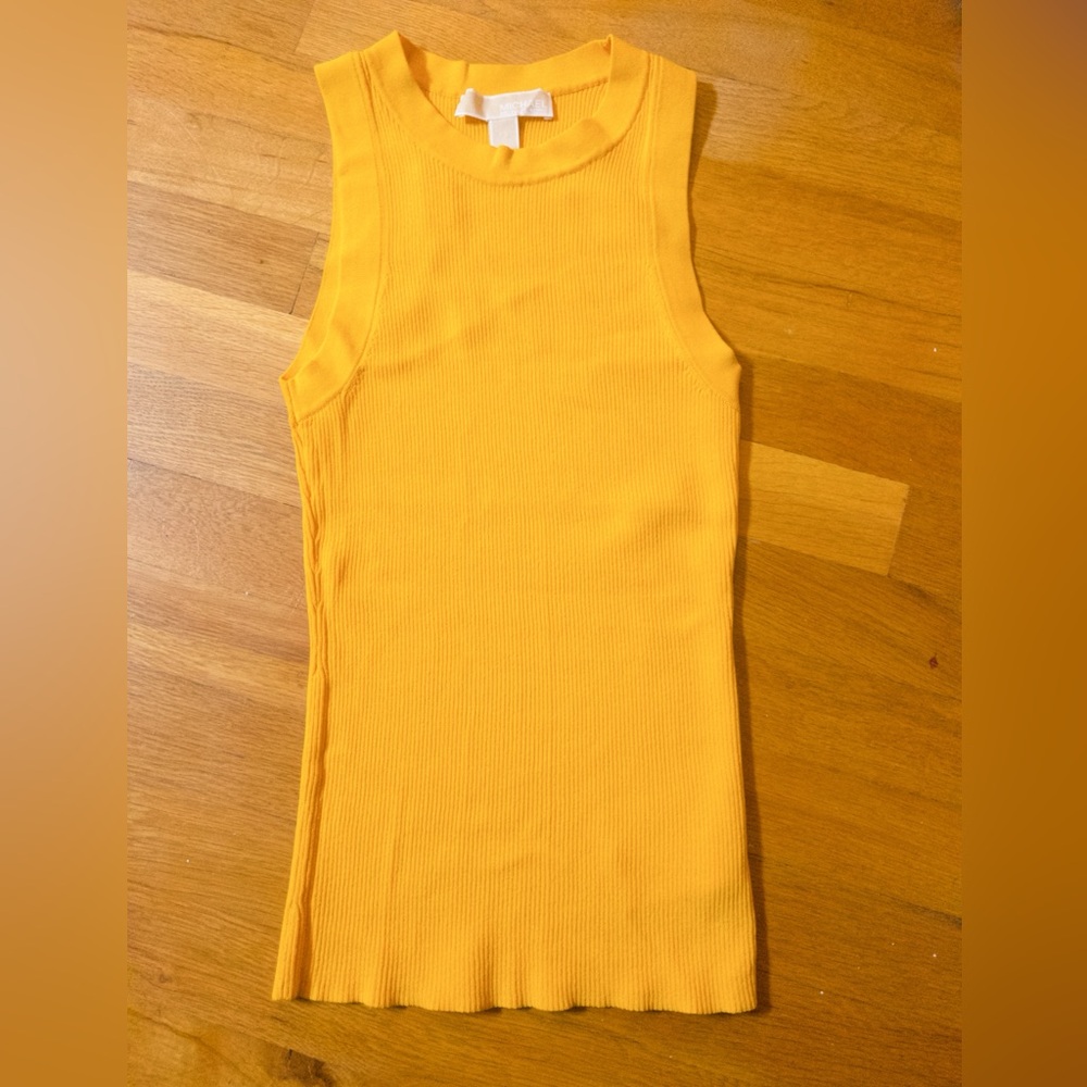 Michael Kors Mustard Ribbed Knit Top